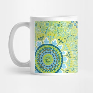 Blue and Sage Mandala Mug